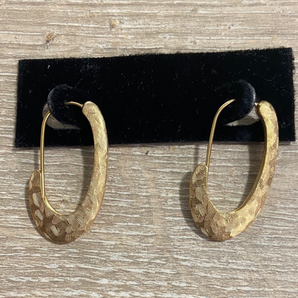 Elegant Gold Toned Hoop Earrings